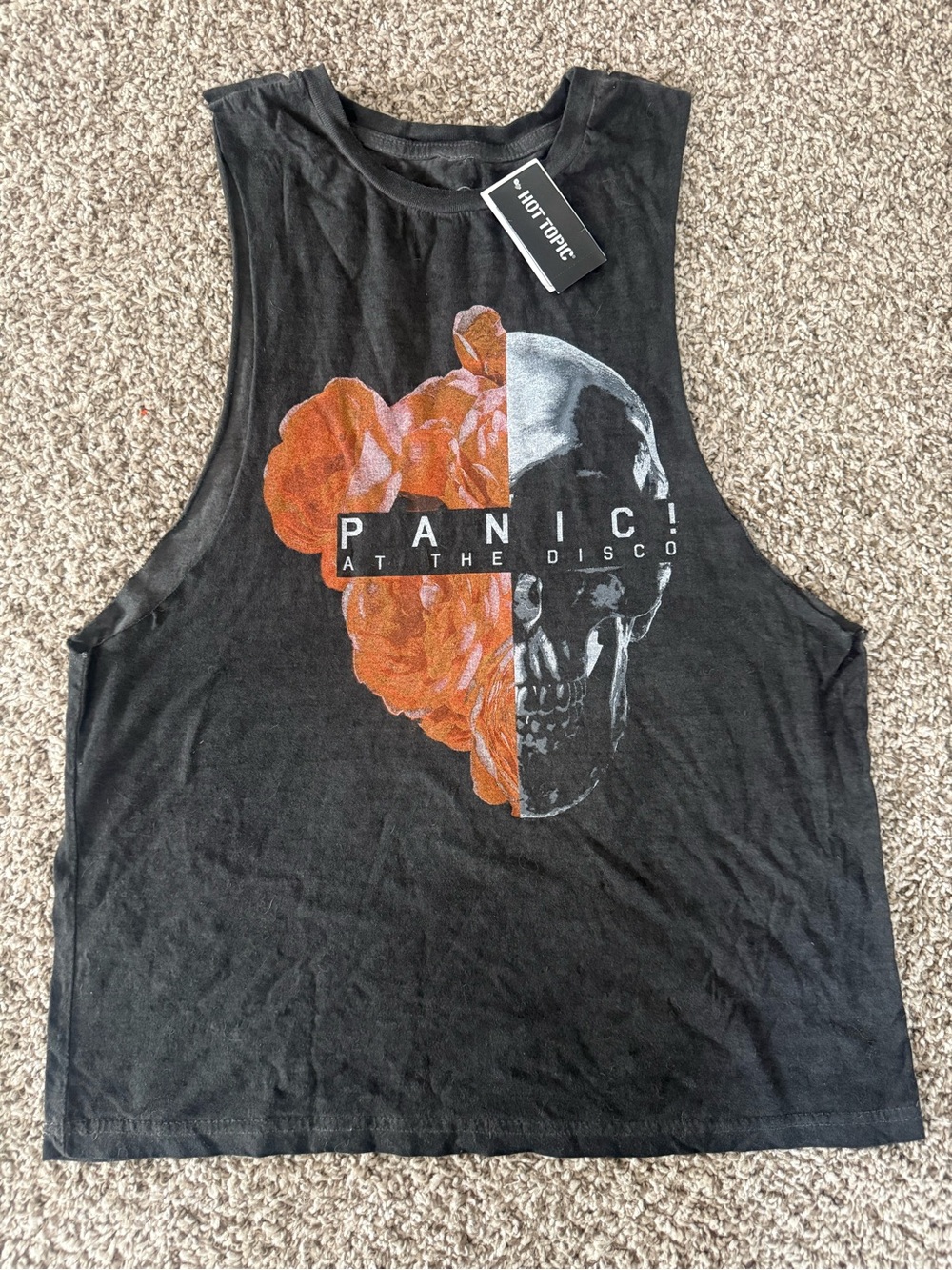 NWT Hot Topic Panic! At The Disco Black Graphic Muscle Tank
